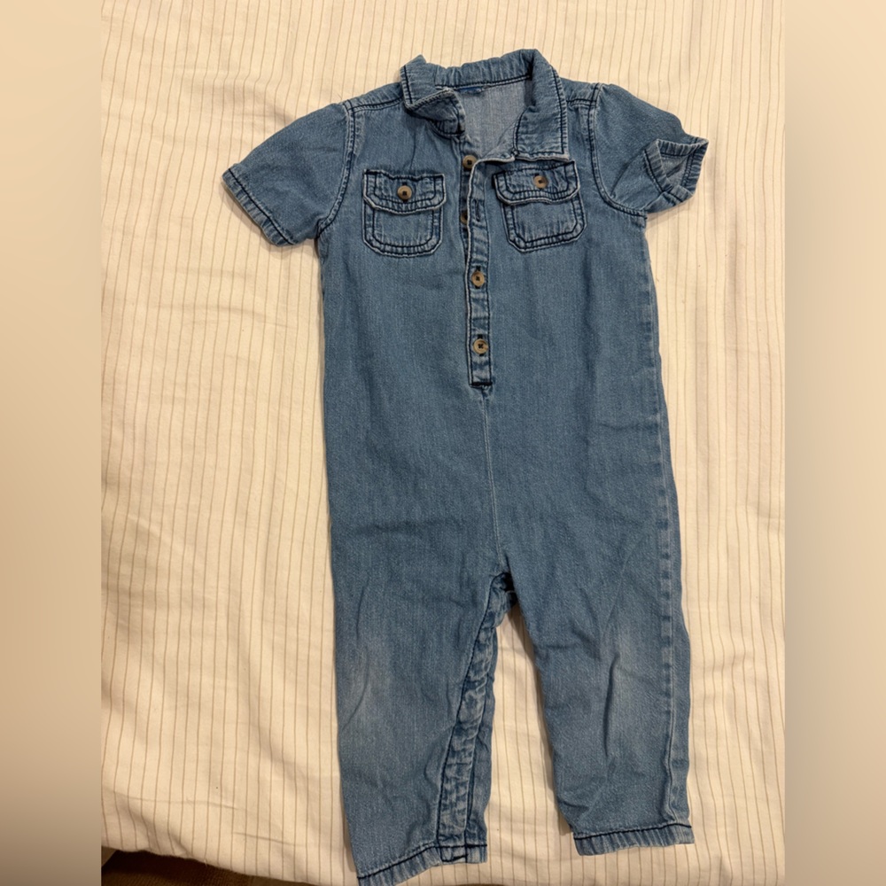 Denim Baby Jumpsuit Romper - Blue